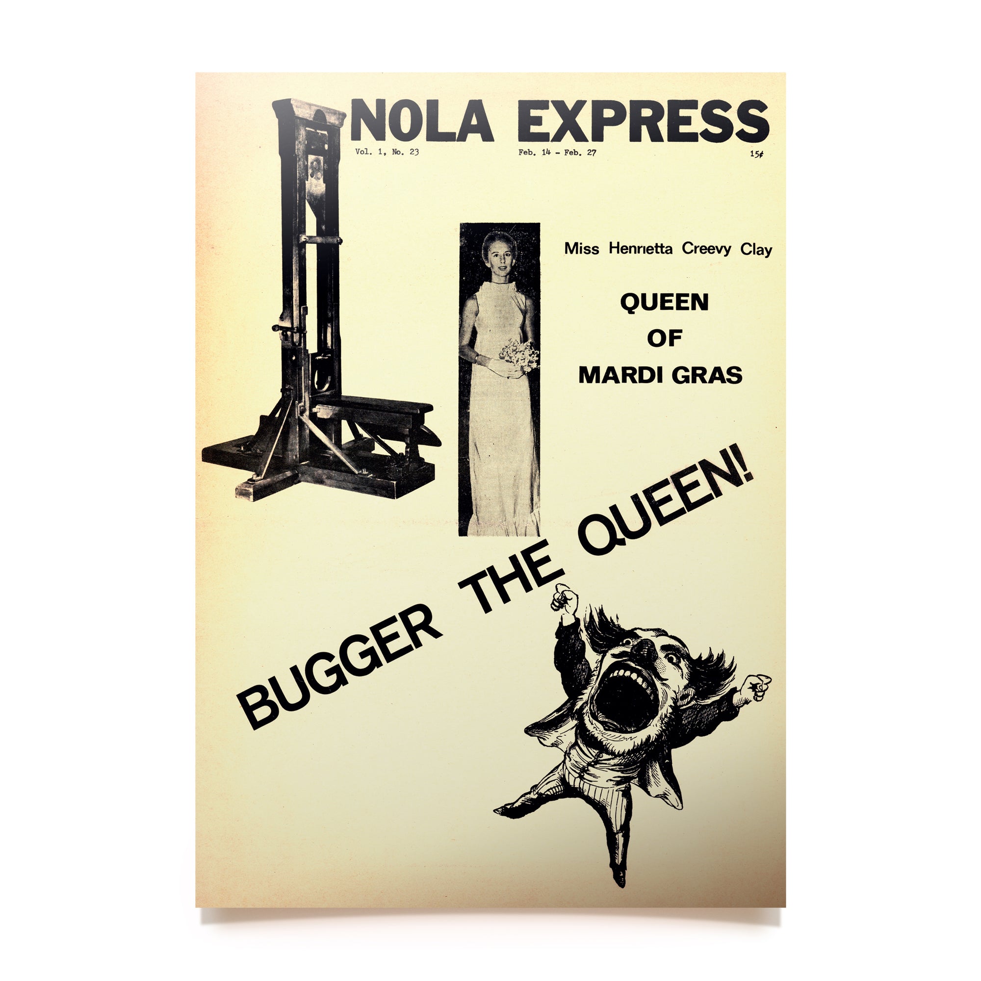 The Front Page Poster: Bugger The Queen (A2 size)