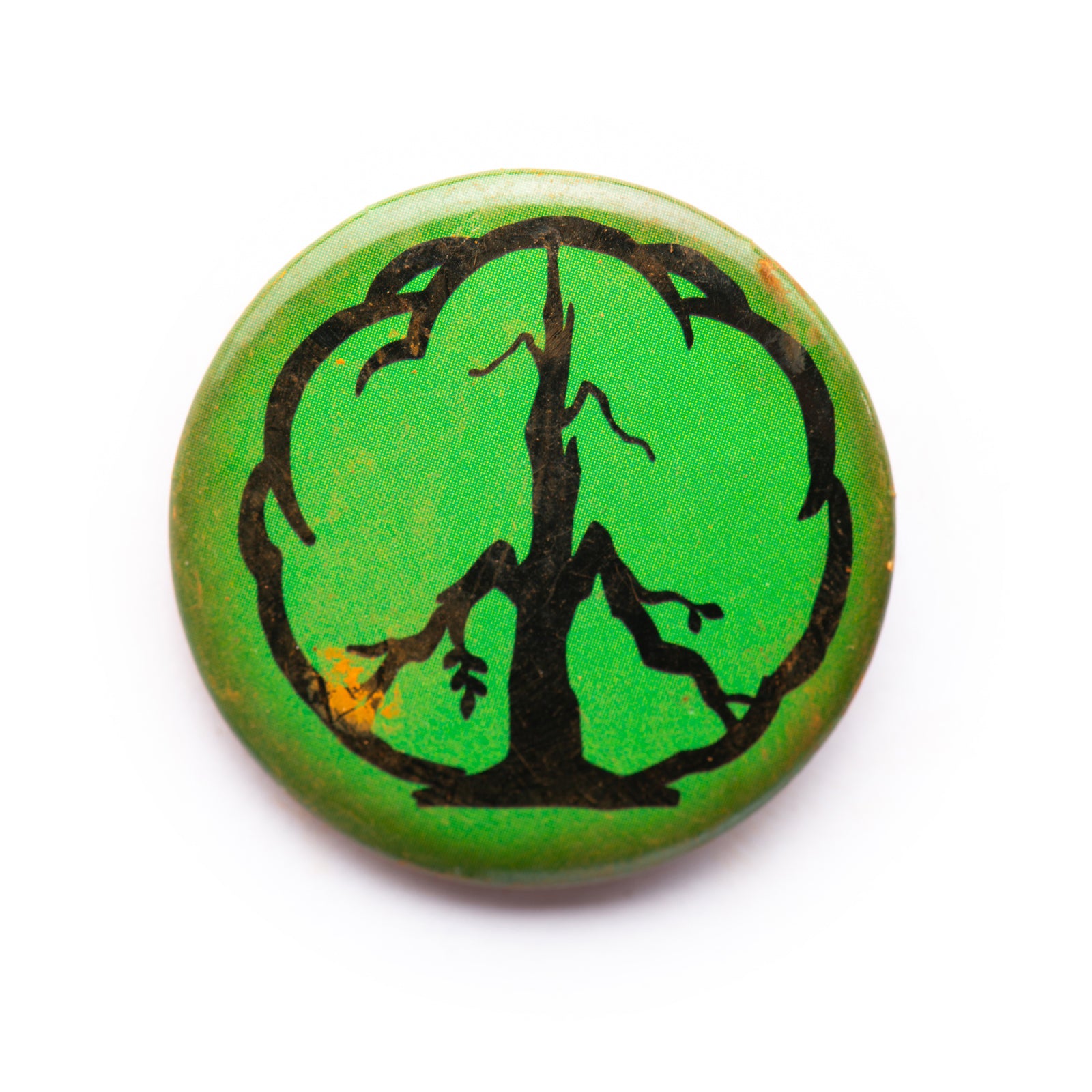 "Peace Sign Tree" button pin