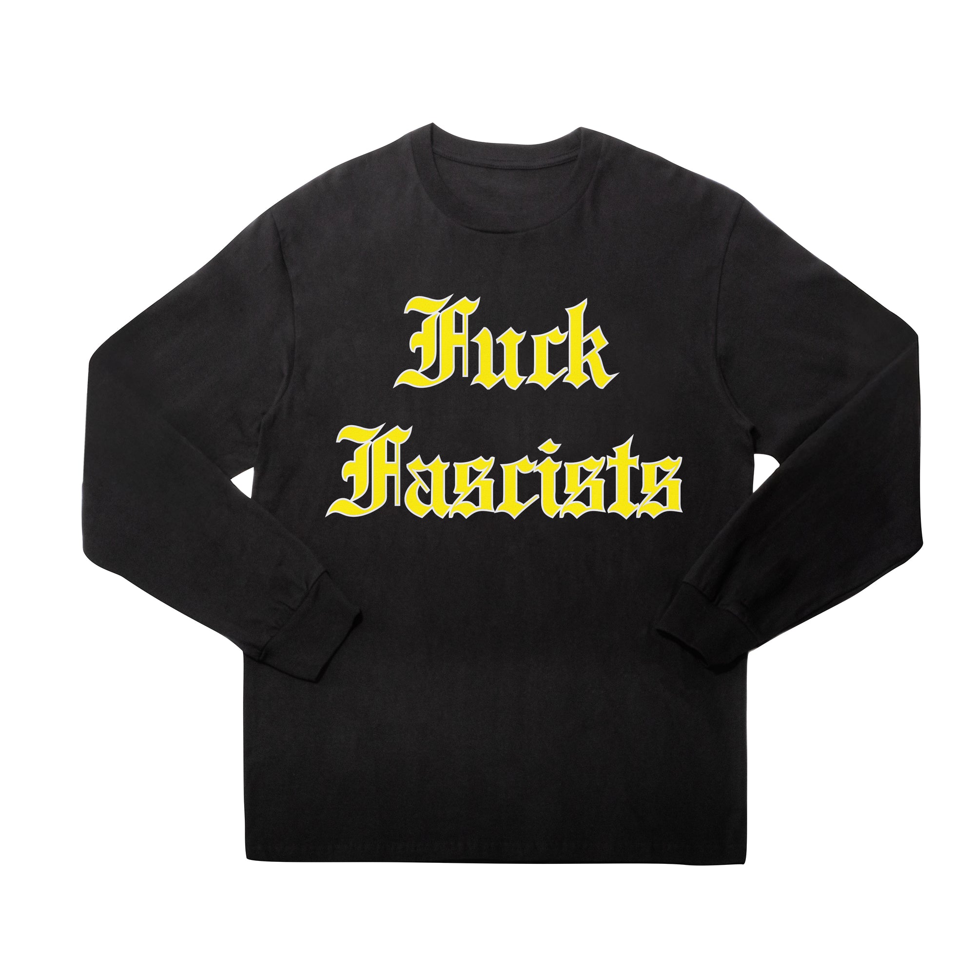 F*ck F*scists Long Sleeve black T-shirt
