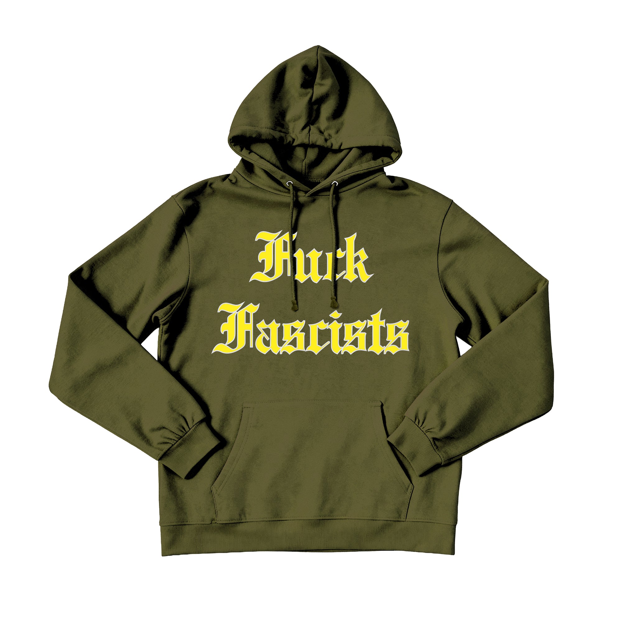 F*ck F*scists hoodie (olive)