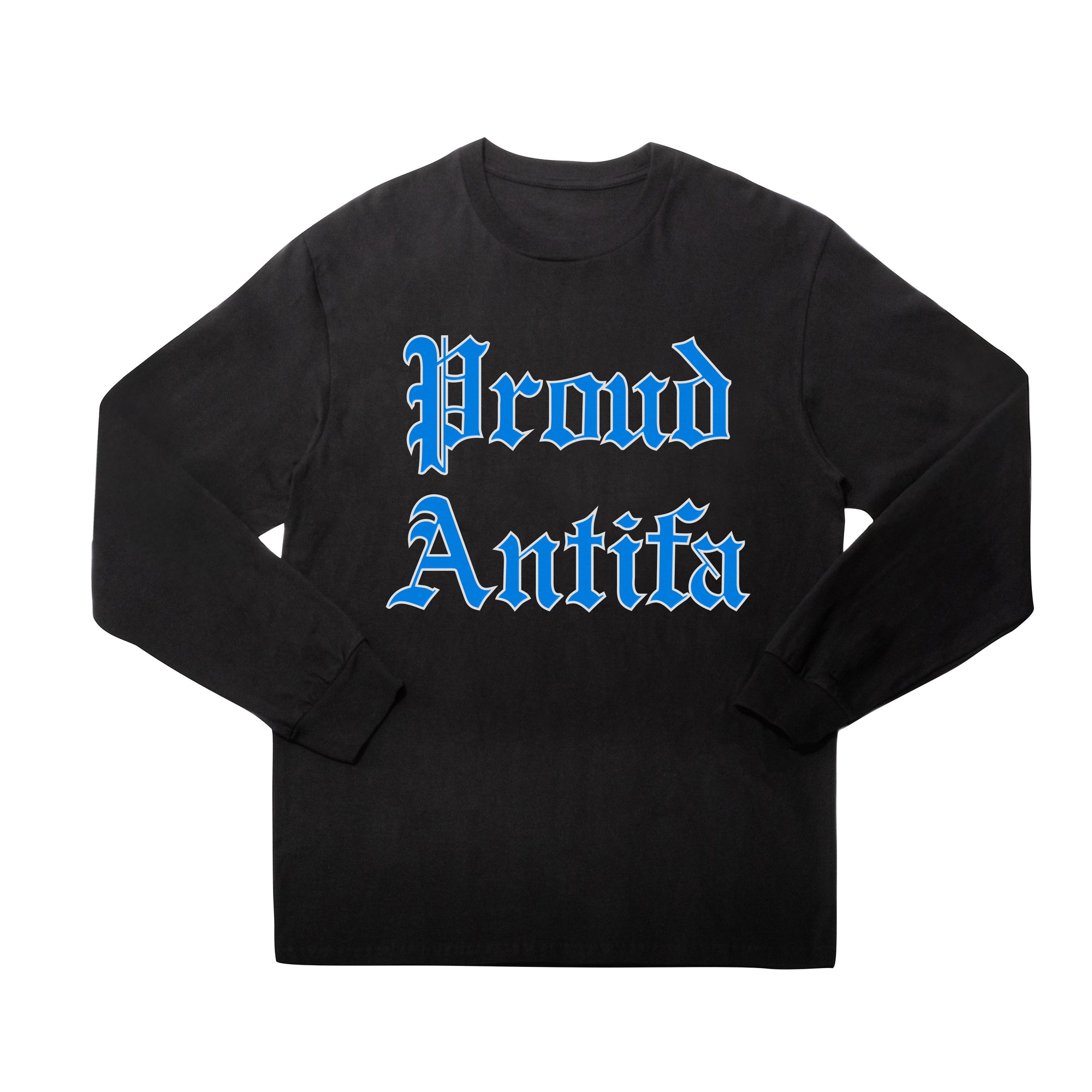 Proud Antifa Long Sleeve Black T-shirt