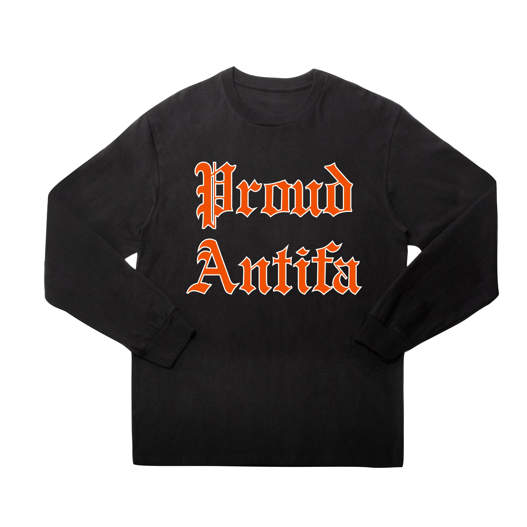 Proud Antifa Long Sleeve Black T-shirt