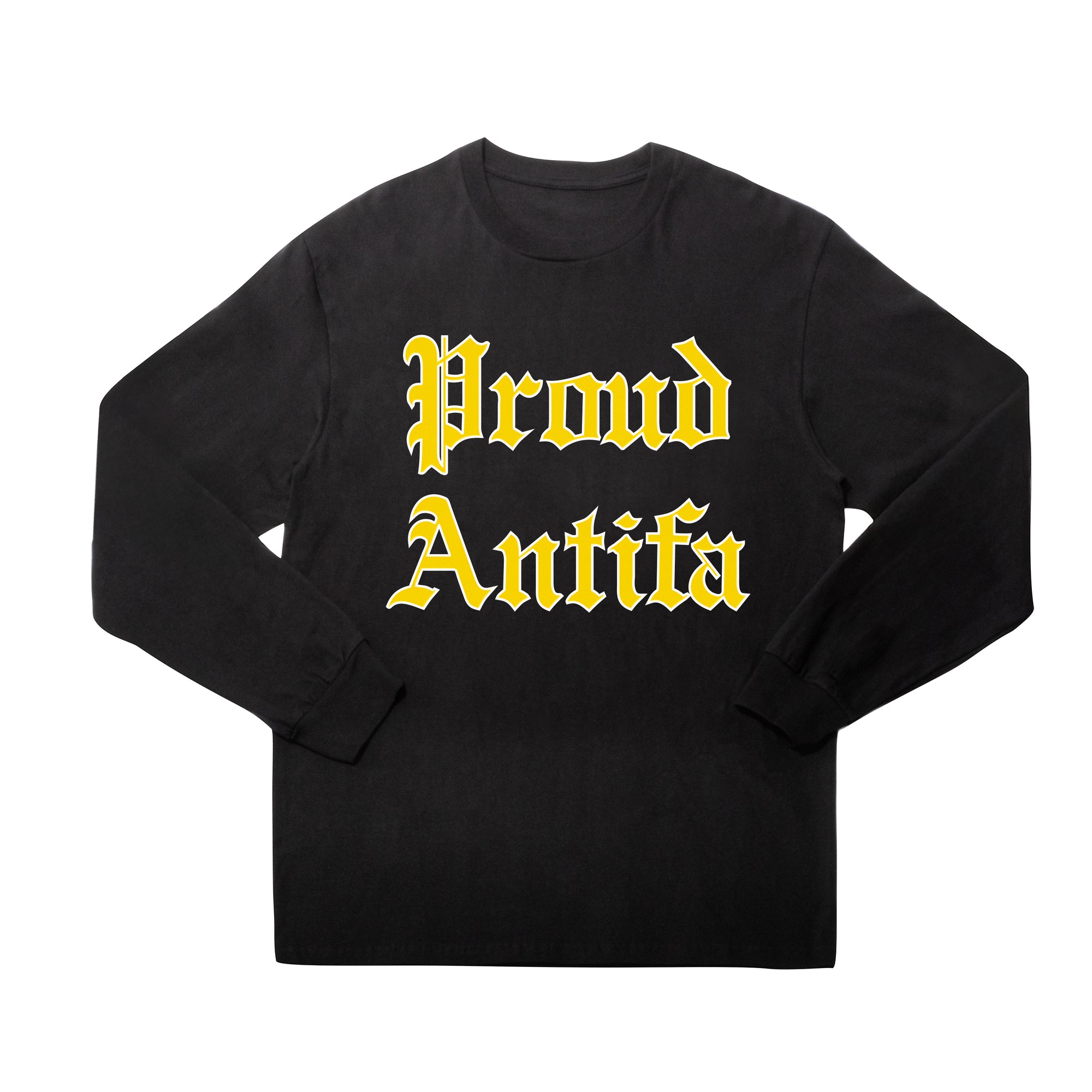 Proud Antifa Long Sleeve Black T-shirt