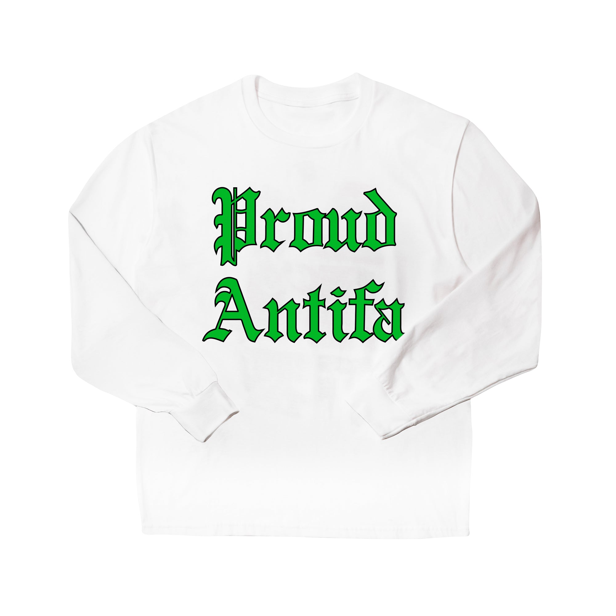 Proud Antifa Long Sleeve White T-shirt