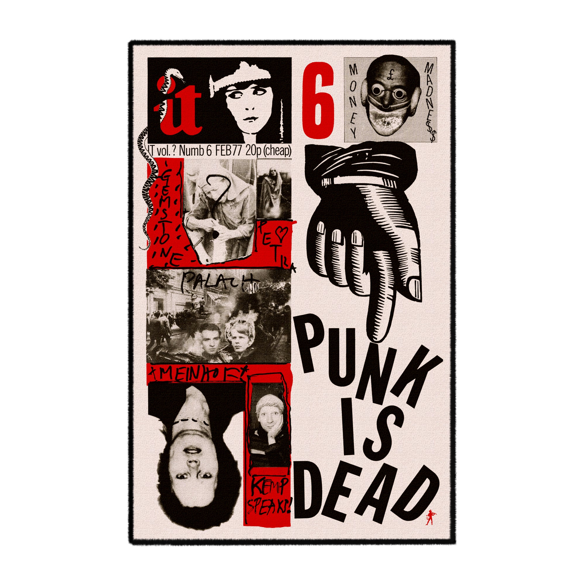 "Punk Is Dead" rug (made on demand)